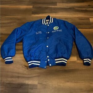 Mens Vintage Holloway Blue and White Quilted Jacket Size Large